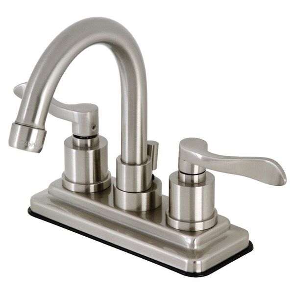 Kingston Brass KS8668DFL 4-Inch Centerset Bathroom Faucet with Brass Pop-Up, Brushed Nickel KS8668DFL - main